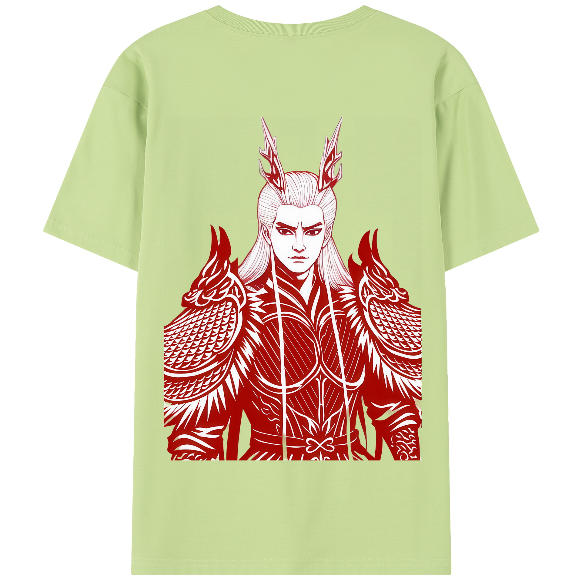 （画像用） Ne Zha 2 ナタ 魔童の大暴れ 綿100％半袖Tシャツ（背面プリント）
